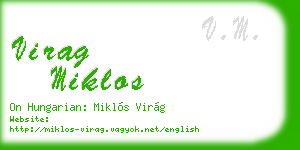 virag miklos business card